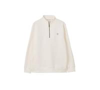 LightHouse Women's Coral Cotton Rich Jersey Sweatshirt - Ladies Warm Funnel Neck Half Zip Top - Coconut - 16
