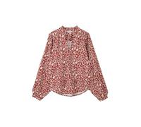 LightHouse Women's Grace Cotton Viscose Stretch Shirt - Ladies Blouse with Tie Neck - Rust Floral - 16
