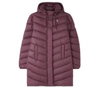 LightHouse Womens Laurel Warm Coat - Ladies Outdoor Long Padded Puffa Jacket with Hood - Cranberry - 14