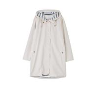 LightHouse Women's Long Beachcomber Jacket - Ladies 3/4 length Windproof Spring Summer Outdoor Coat with Hood - Cream - 14