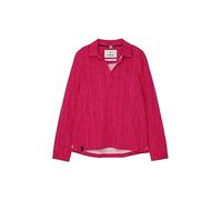 LightHouse Women's Maya Cotton Stretch Shirt - Ladies Button-Through Blouse with V-Neck - Raspberry Dash - 12