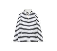 LightHouse Womens Shore Sweatshirt - Ladies Warm Half Zip Cotton Top - Cloud Navy Stripe - 14