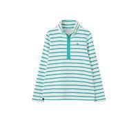 LightHouse Womens Shore Sweatshirt - Ladies Warm Half Zip Cotton Top - Soft Teal Stripe - 12