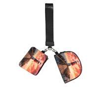 Lighthouse Wristlet Keychain Wallet Pouch with Strap Double Zipper Small Coin Purse Portable Wrist Bag for Travel Gym Daily Use