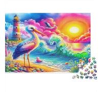 Lighthouse1000 Pieces Jigsaw Puzzles for Adults And Kids Educational Games SunsetFun And Challenging for Home Decoration Great Gift Idea70x50cm/1000pcs