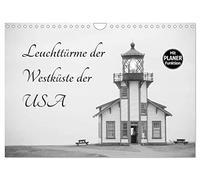 Lighthouses of the West Coast of the USA UK-Version (Wall Calendar 2026 DIN A4 Landscape), CALVENDO 12 Month Wall Calendar