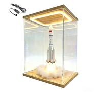 Lighting Acrylic Display Case with Door, Dustproof Acrylic Box Cover for Collectibles Curio Model Car, Tall Large Small Storage Organizer Bins, 4" 6" 8" 10" 12" 14" 16" 20" 24"(10x15x40cm/4x6x16in)