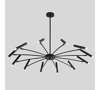 Lighting Brushed Brass 40-Lights LED Sputnik Chandelier Mid Century Chandelier Gold Round Pendant Light Vintage Industrial Flush Mount Ceiling Light Fixture