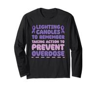 Lighting Candles Remember Taking Action to Prevent Overdose Long Sleeve T-Shirt
