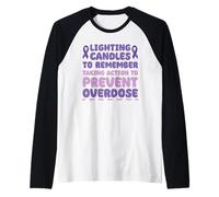 Lighting Candles Remember Taking Action to Prevent Overdose Raglan Baseball Tee