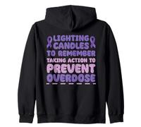 Lighting Candles Remember Taking Action To Prevent Overdose Zip Hoodie