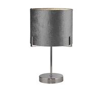 Lighting Collection 1 Light Alligator Snake Skin Grey Velvet Table Lamp, Chrome