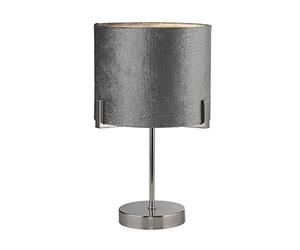 Lighting Collection 1 Light Alligator Snake Skin Grey Velvet Table Lamp, Chrome