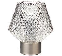 Lighting Collection 1 Light Table Lamp with Smoked Diamond Shaped Textured Pressed Glass, Chrome Base