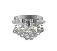 Lighting Collection 3 Light Flush Ceiling, Chrome & Clear Acry