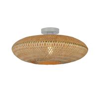 Lighting Collection Bamboo Flush Ceiling Light in Brown Lighting Collection Brown