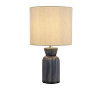 Lighting Collection Basseterre White & Blue Ceramic Table Lamp
