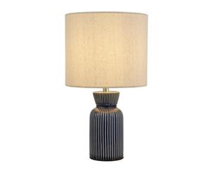 Lighting Collection Basseterre White & Blue Ceramic Table Lamp
