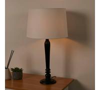 Lighting Collection Black Spindle Lamp & Ivory Linen Shade Lighting Collection Black