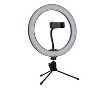 Lighting Collection Round Ring LED Selfie Light - Size: 38 x 26 x 26cm - Black - Wilko