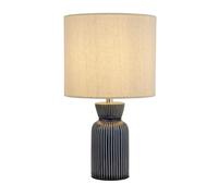 Lighting Collection Ceramic Ridge Table Lamp in White Lighting Collection White