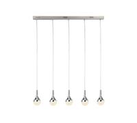 Lighting Collection Champoton Chrome, Crystal Sand And Acrylic 5Lt Bar Pendant