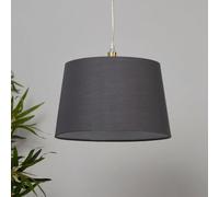 Lighting Collection Charcoal Loom Tapered Fabric Drum Pendant Light Shade