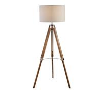 Lighting Collection Cologne Floor Lamp With Wood & Linen Shade