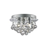 Lighting Collection Contemporary G9 3 Lights Flush Ceiling Fitting with Clear Acrylic Droplets, Chrome