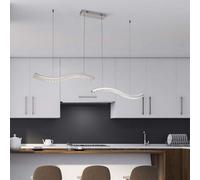 Lighting Collection Contemporary Wave Form Triple Led Island Pendant With Adjustable Suspension