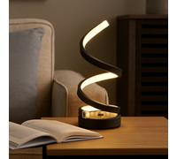 Lighting Collection Curls Black Rechargeable Led Lamp