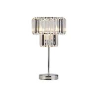Lighting Collection Elegant and Classy 1 Light 2 Tier Crystal Like Clear Table Lamp, Chrome Base