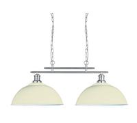 Lighting Collection Freens Satin Silver 2Lt Bar Pendant