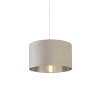 Lighting Collection Grande Light Grey Velvet Shade