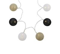 Lighting Collection Houston Black & White Cotton Shades String Light