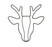 Lighting Collection Kiching Black & Wood Reindeer Head