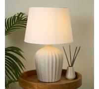 Lighting Collection Large Ceramic Table Lamp in Cream Lighting Collection Cream