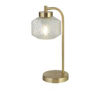 Lighting Collection Leith Satin Brass & Clear Glass Table Lamp