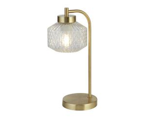 Lighting Collection Leith Satin Brass & Clear Glass Table Lamp
