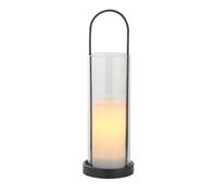 Lighting Collection Lyon Glass Outdoor Solar Lantern