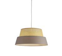 Lighting Collection Mallaig Rattan And Linen Shade Grey