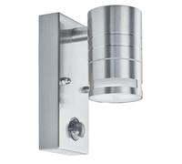 Lighting Collection Marghera Stainless Steel Led Outdoor Wall Bracket With Pir