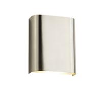 Lighting Collection Match Box 2 Light Led Wall Light - Satin Silver & Frosted Glass