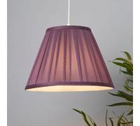 Lighting Collection Mauve Pleat Textured Tapered Decorative Fabric Lamp Shade