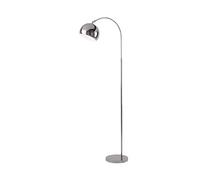 Lighting Collection Modern and Sleek 1 Light Rotary Arch Floor Lamp with Adjustable Dome Shaped Shade, Chrome