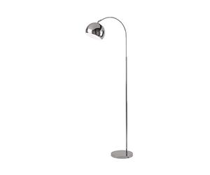 Lighting Collection Modern and Sleek 1 Light Rotary Arch Floor Lamp with Adjustable Dome Shaped Shade, Chrome