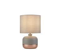Lighting Collection Pedro Grey & Copper Table Lamp