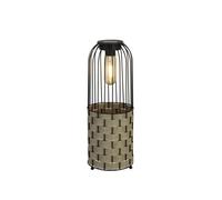 Lighting Collection Pisa Black Rattan Solar Lantern