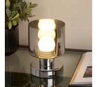 Lighting Collection Rechargeable Chrome Smoke Glass TL in Silver Lighting Collection Silver