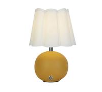 Lighting Collection Rechargeable Ochre Ceramic Table Lamp in Yellow Lighting Collection Yellow